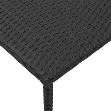 Garden Coffee Table Rectangular Black - 80x40x37 cm