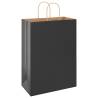 Black Paper Bags with Handles | 50 pcs, Durable & Eco-friendly