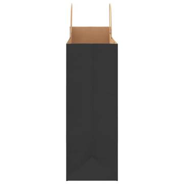 Black Paper Bags with Handles | 50 pcs, Durable & Eco-friendly