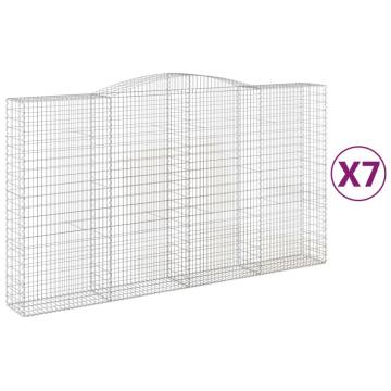 Arched Gabion Baskets Set - Galvanised Iron 400x50x220 cm