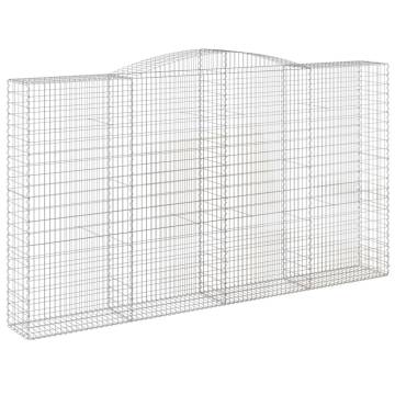 Arched Gabion Baskets Set - Galvanised Iron 400x50x220 cm