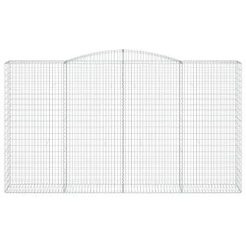 Arched Gabion Baskets Set - Galvanised Iron 400x50x220 cm