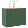 Eco-Friendly Green Paper Bags with Handles - 250 pcs