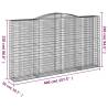 Arched Gabion Baskets Set - Galvanised Iron 400x50x220 cm