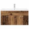 Stylish Sink Cabinet with Built-in Basin - Old Wood Finish