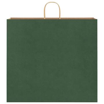 Eco-Friendly Green Paper Bags with Handles – 250 pcs