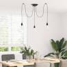 Vintage Pendant Lamp with 3 E27 Holders - Black Metal