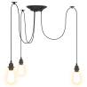 Vintage Pendant Lamp with 3 E27 Holders - Black Metal