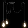 Vintage Pendant Lamp with 3 E27 Holders - Black Metal