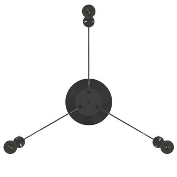 Vintage Pendant Lamp with 3 E27 Holders - Black Metal