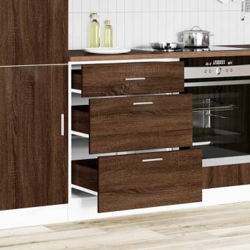 Brown Oak Kitchen Base Cabinet - Stylish & Durable Storage