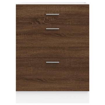 Brown Oak Kitchen Base Cabinet - Stylish & Durable Storage