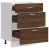 Brown Oak Kitchen Base Cabinet - Stylish & Durable Storage