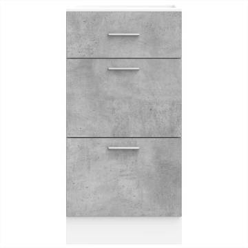 Bottom Cabinet Concrete Grey - Engineered Wood | HipoMarket