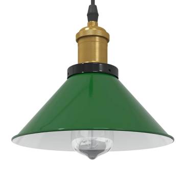 Height Adjustable Pendant Lamp E27 Gloss Green - Hipomarket