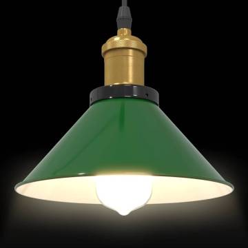 Height Adjustable Pendant Lamp E27 Gloss Green - Hipomarket