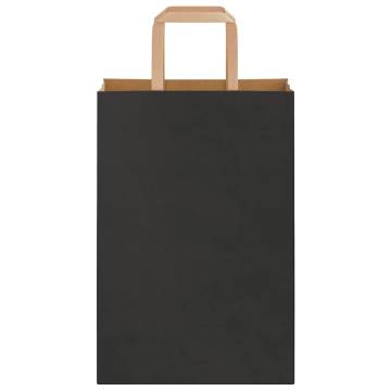 Paper Bags 50 Pcs with Handles Black - Durable & Eco-Friendly