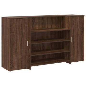 Brown Oak Reception Desk 180x50 cm - Durable & Stylish