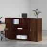 Brown Oak Reception Desk 180x50 cm - Durable & Stylish