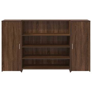 Brown Oak Reception Desk 180x50 cm - Durable & Stylish