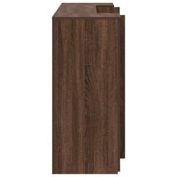 Brown Oak Reception Desk 180x50 cm - Durable & Stylish