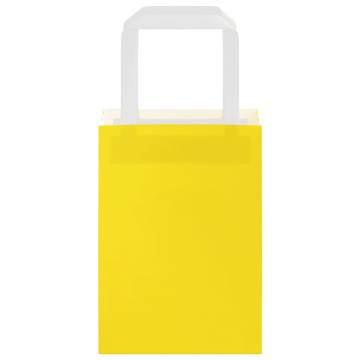 50 Yellow Paper Bags with Handles - Eco-Friendly & Durable