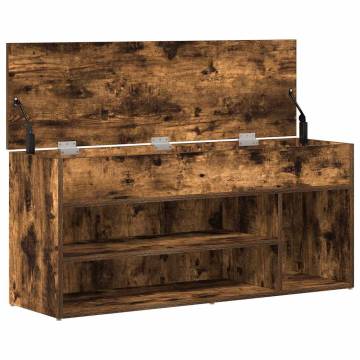 Shoe Bench Smoked Oak - Stylish Storage Solution | Hipo Market