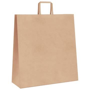 Brown Paper Bags with Handles - 250 pcs - Eco-Friendly Packaging