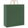 50 Green Paper Bags with Handles - Durable & Eco-Friendly