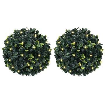 Artificial Boxwood Balls with LED Lights - Green 22 cm | Hipomarket