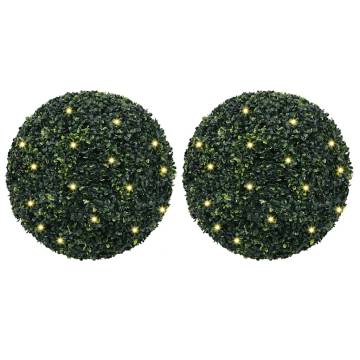 Artificial Boxwood Balls with LED Lights - 2 pcs Green 52 cm