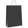 Eco-Friendly Black Paper Bags with Handles | 250 pcs - Hipo Market