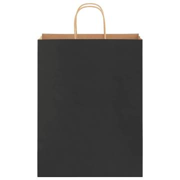 Eco-Friendly Black Paper Bags with Handles | 250 pcs - Hipo Market