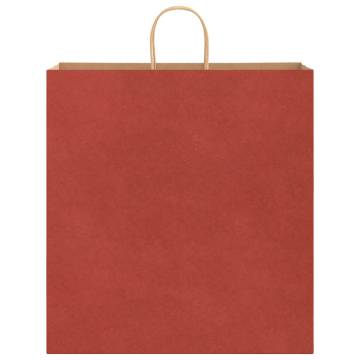 Paper Bags with Handles - 250 pcs Red | Hipomarket