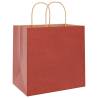 Red Paper Bags with Handles - 250 pcs | Hipo Market