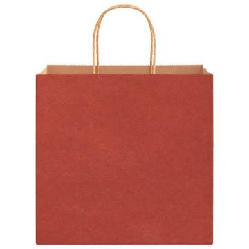 Red Paper Bags with Handles - 250 pcs | Hipo Market