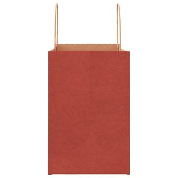 Red Paper Bags with Handles - 250 pcs | Hipo Market