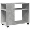 Concrete Grey Side Table with Wheels – 70x35x60 cm