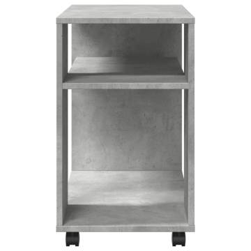 Concrete Grey Side Table with Wheels – 70x35x60 cm