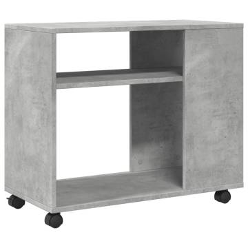 Concrete Grey Side Table with Wheels – 70x35x60 cm