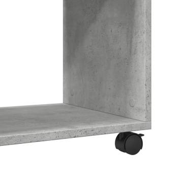 Concrete Grey Side Table with Wheels – 70x35x60 cm