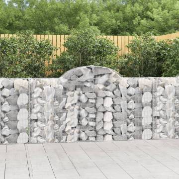 Arched Gabion Baskets - 20 pcs Galvanised Iron 200x30x100 cm