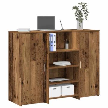 Reception Desk Old Wood 135x50 cm - Versatile Design & Storage