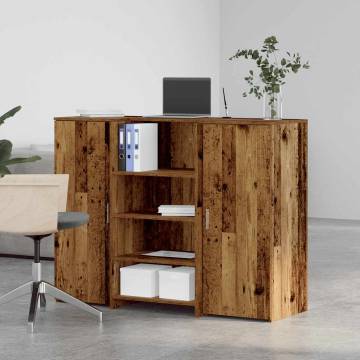 Reception Desk Old Wood 135x50 cm - Versatile Design & Storage