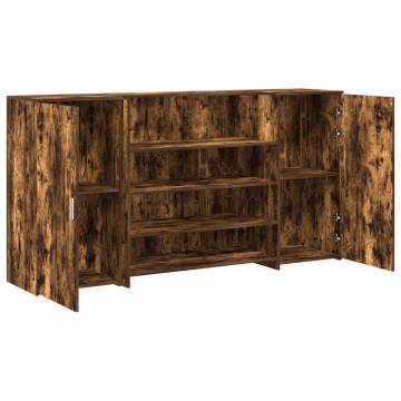 Smoked Oak Reception Desk - 200x50 cm | HipoMarket