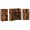 Smoked Oak Reception Desk - 200x50 cm | HipoMarket