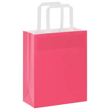 Pink Paper Bags 50 pcs with Handles - Eco-Friendly & Durable