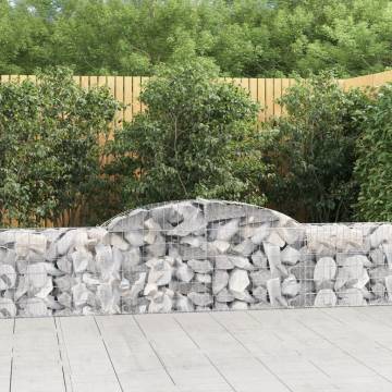 Arched Gabion Baskets - 12 pcs Galvanised Iron 300x30x60/80 cm