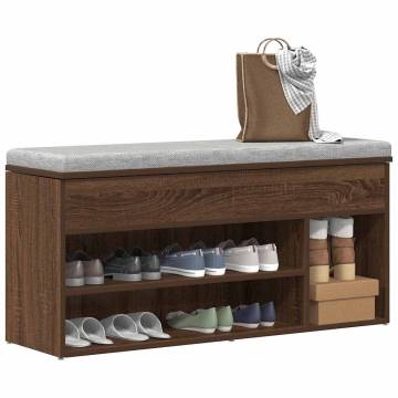 Shoe Bench Brown Oak - Elegant Storage & Seating Solution