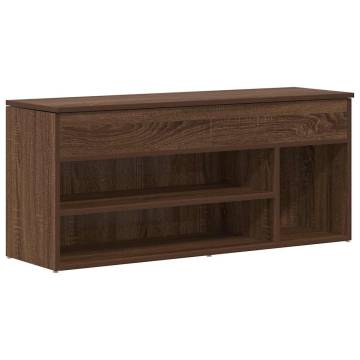 Shoe Bench Brown Oak - Elegant Storage & Seating Solution